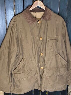 Vintage 50s American Field Brown hunting Jacket Corduroy Collar XL talon zippers